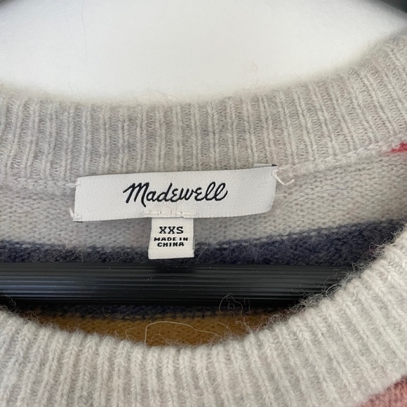 Madewell Cardiff Alpaca and Wool Blend Bell Sleeve Striped Oversized Sweater - Picture 5 of 6